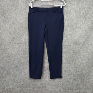 White House Black Market Pant 2 The Slim Blue Straight Stretch Pockets Preppy